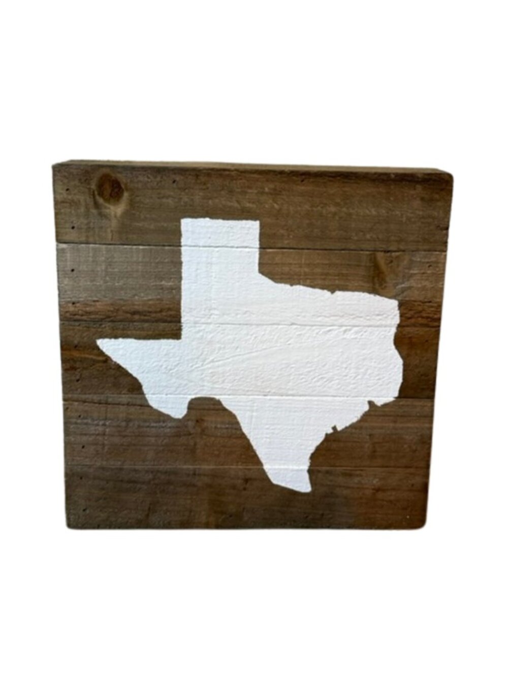 Hand-Painted Texas State Silhouette Rustic Wood Pallet Sign 10x10 inch